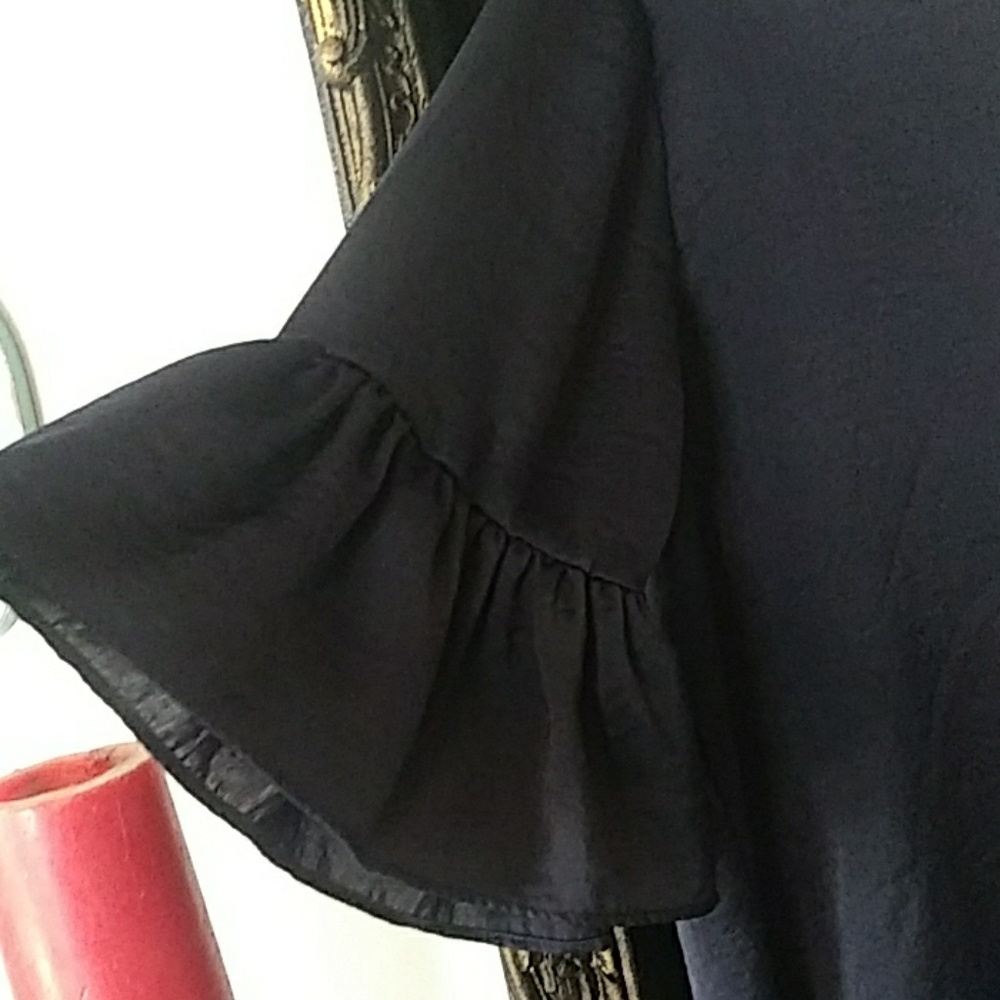 Adorable Navy Ruffles Top - Picture 3 of 4
